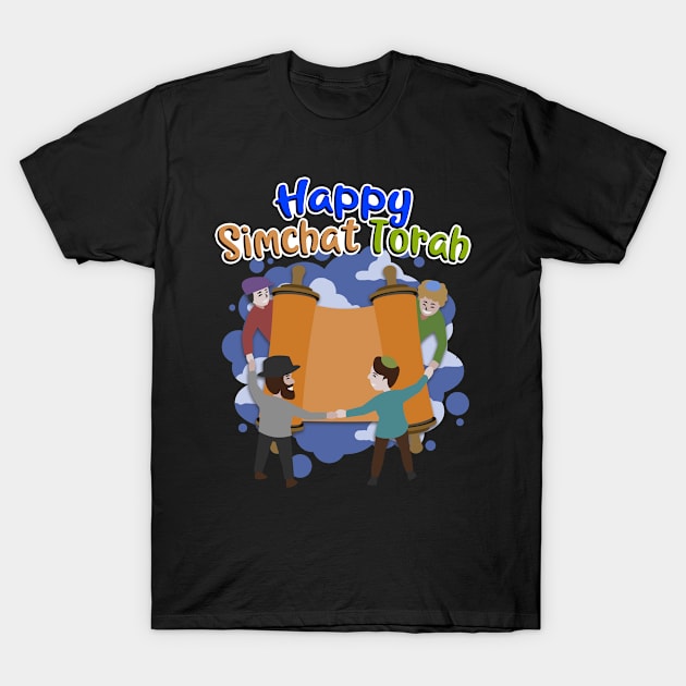 Happy Simchat Torah - Jewish Holiday Gift For Men, Women & Kids T-Shirt by Art Like Wow Designs